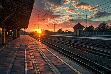railway station, train travel concept.の素材