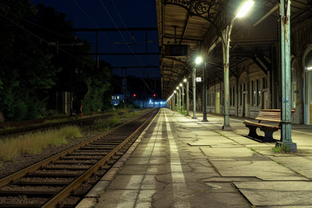 railway station, train travel concept.の素材