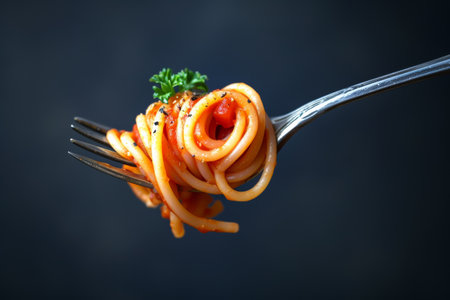 tasty italian pasta, food in menu.の素材