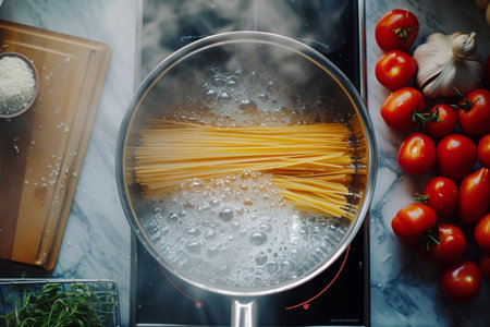 tasty italian pasta, food in menu.の素材