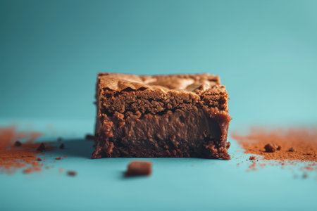 sweet chocolate brownie close up.の素材