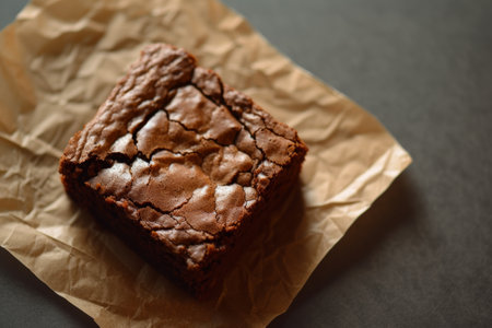 sweet chocolate brownie close up.の素材