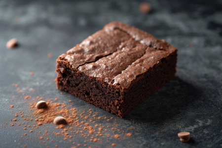 sweet chocolate brownie close up.の素材