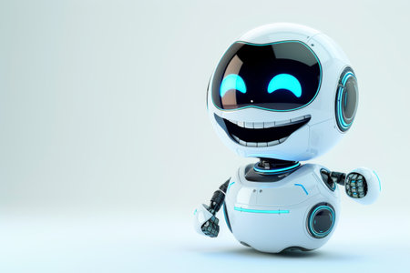 ai robots giggling and laughing, superiority over people.の素材