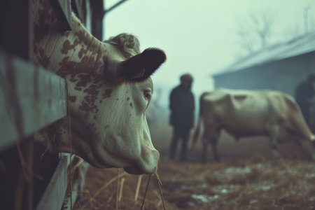 cows on the farm, milk industry.の素材
