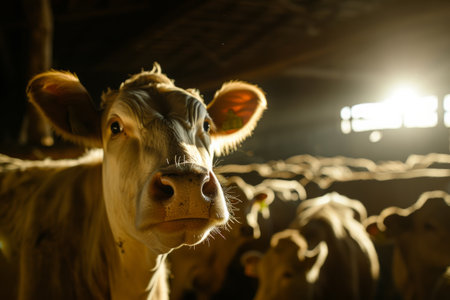 cows on the farm, milk industry.の素材