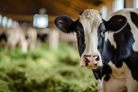 cows on the farm, milk industry.の素材