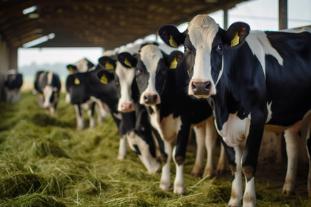 cows on the farm, milk industry.の素材