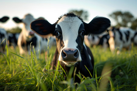 cows on the farm, milk industry.の素材