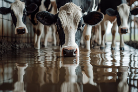 cows on the farm, milk industry.の素材