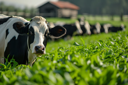 cows on the farm, milk industry.の素材