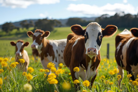 cows on the farm, milk industry.の素材