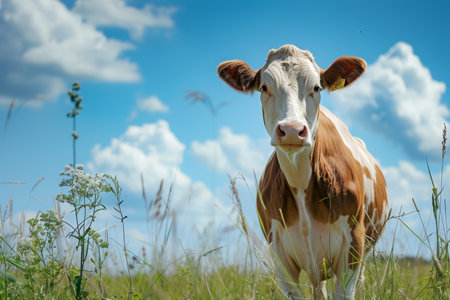 cows on the farm, milk industry.の素材