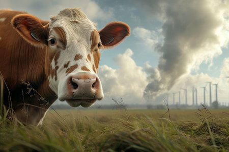 cows on the farm, milk industry.の素材