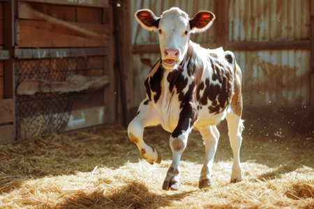cows on the farm, milk industry.の素材