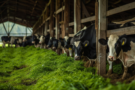 cows on the farm, milk industry.の素材