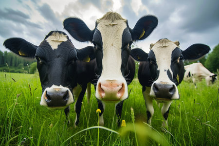 cows on the farm, milk industry.の素材