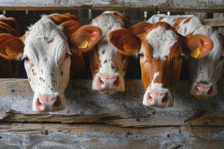 cows on the farm, milk industry.の素材