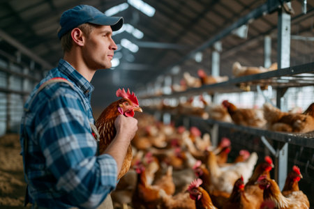 chicken farm industry, snapshot asthetic. High quality photoの素材