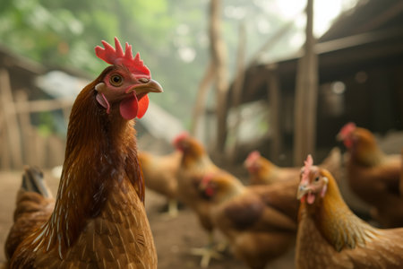 chicken farm industry, snapshot asthetic. High quality photoの素材