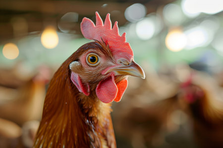 chicken farm industry, snapshot asthetic. High quality photoの素材