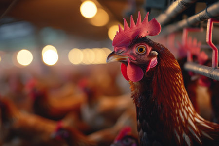 chicken farm industry, snapshot asthetic. High quality photoの素材