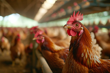 chicken farm industry, snapshot asthetic. High quality photoの素材