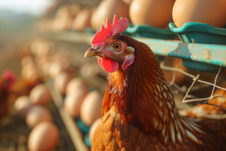 chicken farm industry, snapshot asthetic. High quality photoの素材