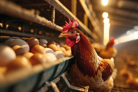 chicken farm industry, snapshot asthetic. High quality photoの素材