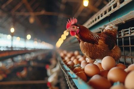 chicken farm industry, snapshot asthetic. High quality photoの素材