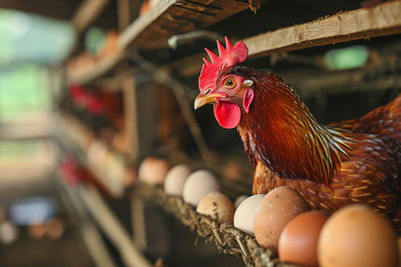 chicken farm industry, snapshot asthetic. High quality photoの素材