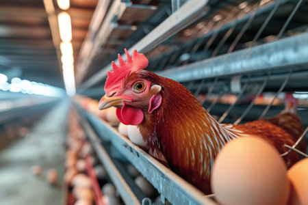 chicken farm industry, snapshot asthetic. High quality photoの素材