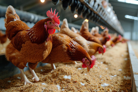 chicken farm industry, snapshot asthetic. High quality photoの素材
