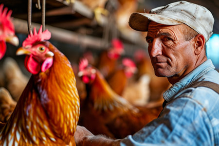 chicken farm industry, snapshot asthetic. High quality photoの素材