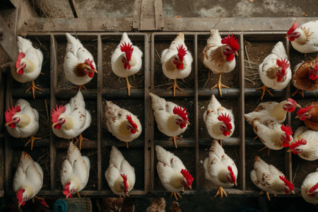 chicken farm industry ,Ariel view,snapshot asthetic. High quality photoの素材