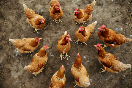 chicken farm ,industry,snapshot asthetic ariel top view .の素材