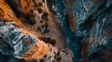 Deep canyon drone ariel view,natural background and wallpaper.の素材