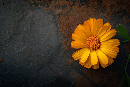 flowers of orange calendula, medicine herb.の素材