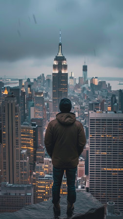 tourist in busy town new yorkの素材