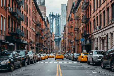 tourist in busy town new yorkの素材