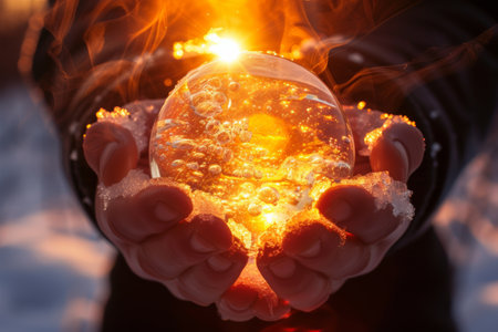 spring weather, global warming concept.の素材