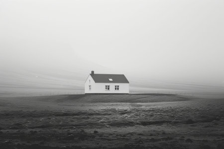beautiful iceland in style of minimalism.の素材