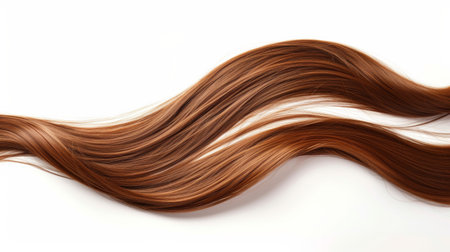 curl of beautiful long hair on white background.の素材
