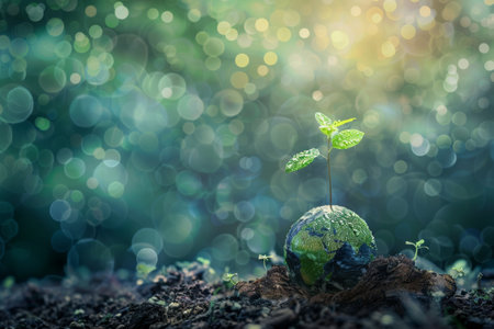 green earth planet,enviromental protection concept.の素材