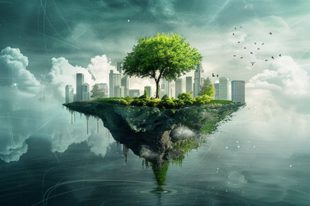 green earth planet,enviromental protection concept.の素材