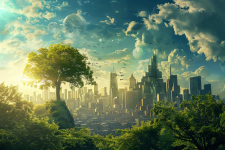 green earth planet,enviromental protection concept.の素材