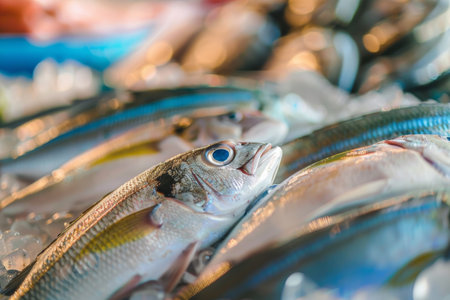 fish market, fish industry concept.の素材