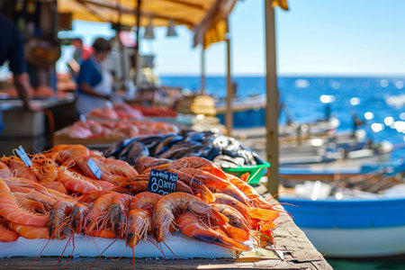 fish market, fish industry concept.の素材