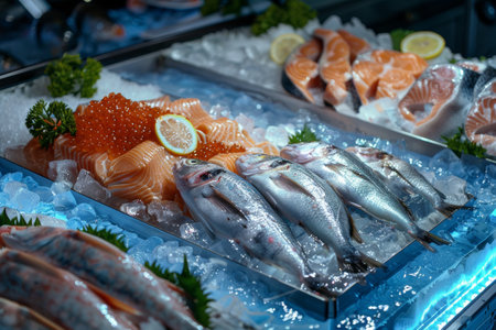 fish market, fish industry concept.の素材