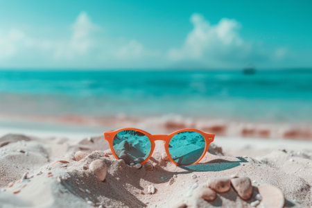 sunny summer beach season concept.の素材